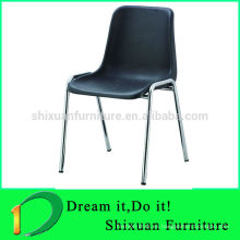 silla de plástico revestida con polvo popular apilable moderna